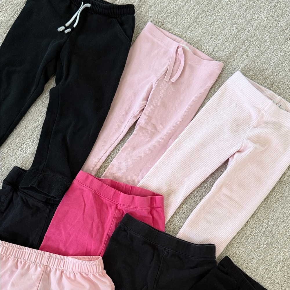 Kids Assorted Color Leggings and biker shorts 
Sizes 3 and 4